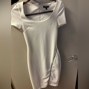 Express White Zipper Dress